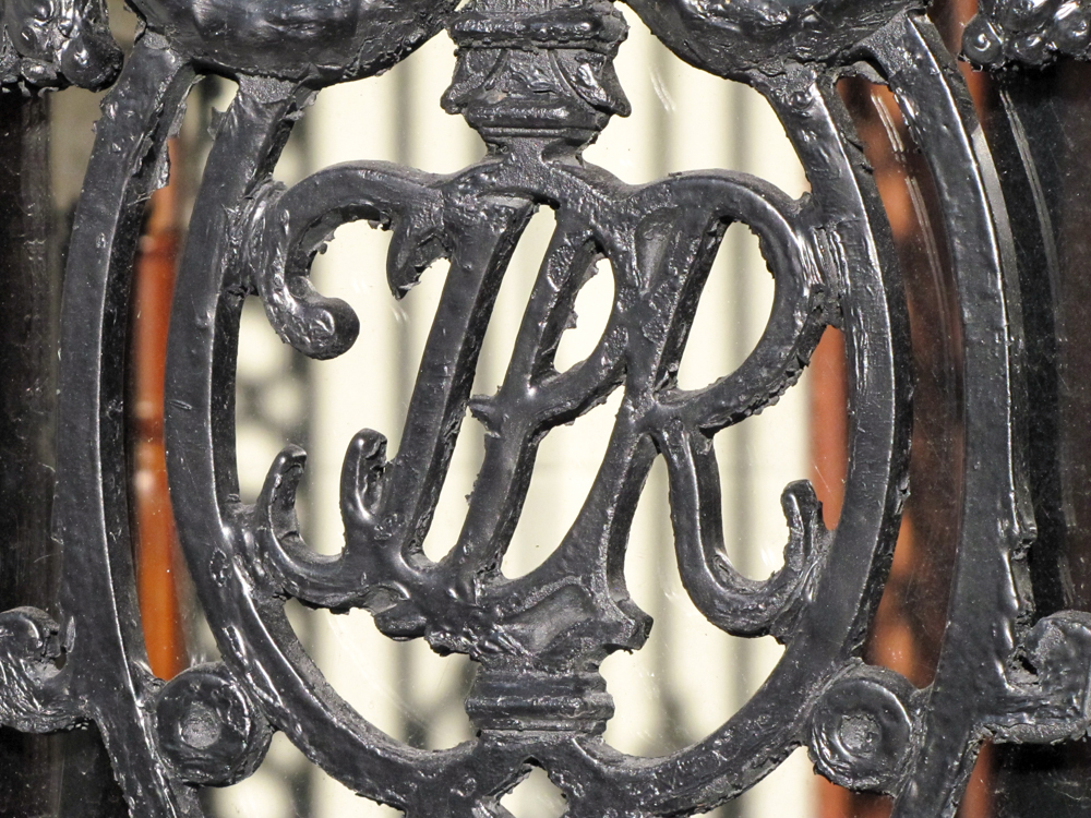 JPR Monogram in ironwork. Castino Mansion