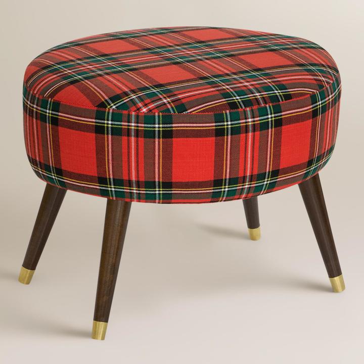 Plaid Ottoman